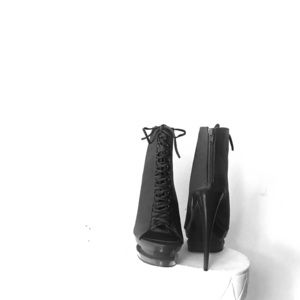 lace-up high-heel ankle boots.